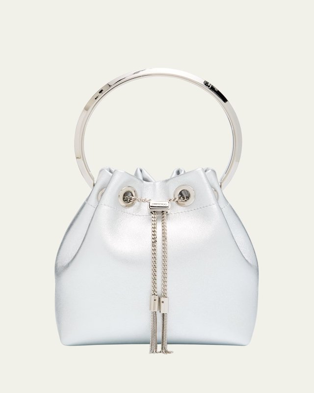 Bon Bon Metallic Leather Bucket Bag